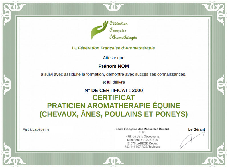 Praticien Aromathérapie Équine - Chevaux, ânes, poulains et poneys