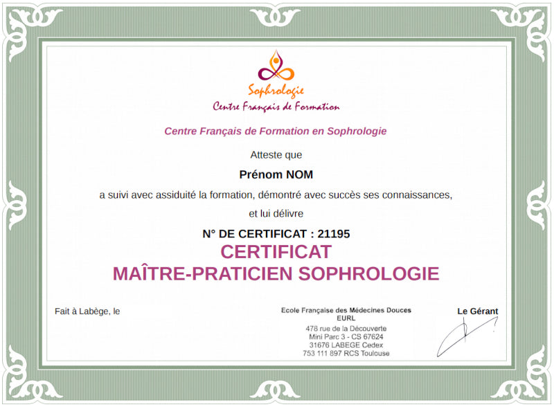 Maître-Praticien Sophrologie