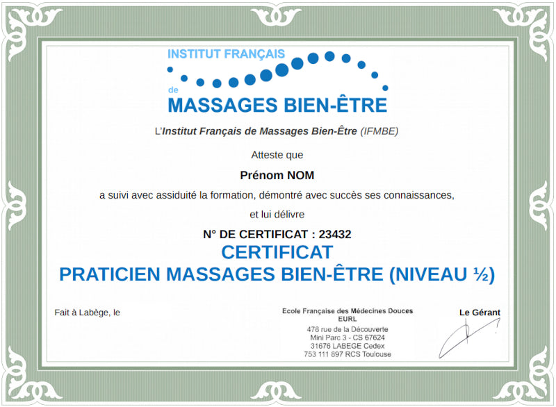 Pack E-Learning : 2 formations "Praticien Niveaux 1 + 2 en Massages Bien-Être"