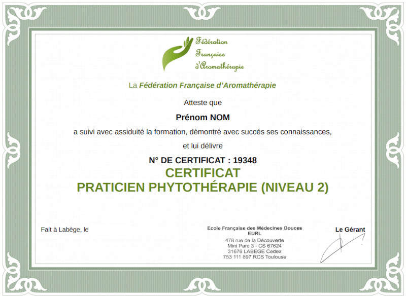 Praticien Phytothérapie (Niveau 2)