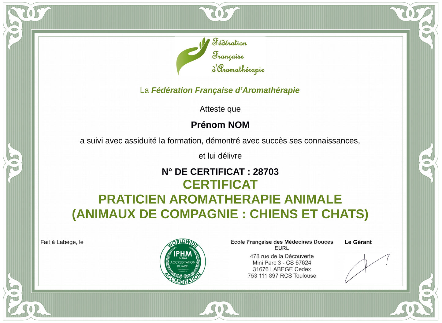 Praticien Aromathérapie Animale - Chiens et chats