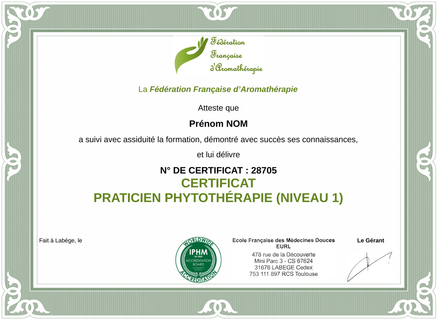 Praticien Phytothérapie (Niveau 1)