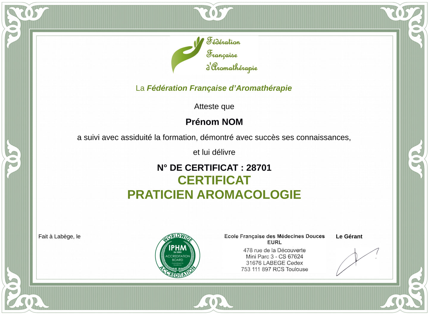 Praticien Aromacologie