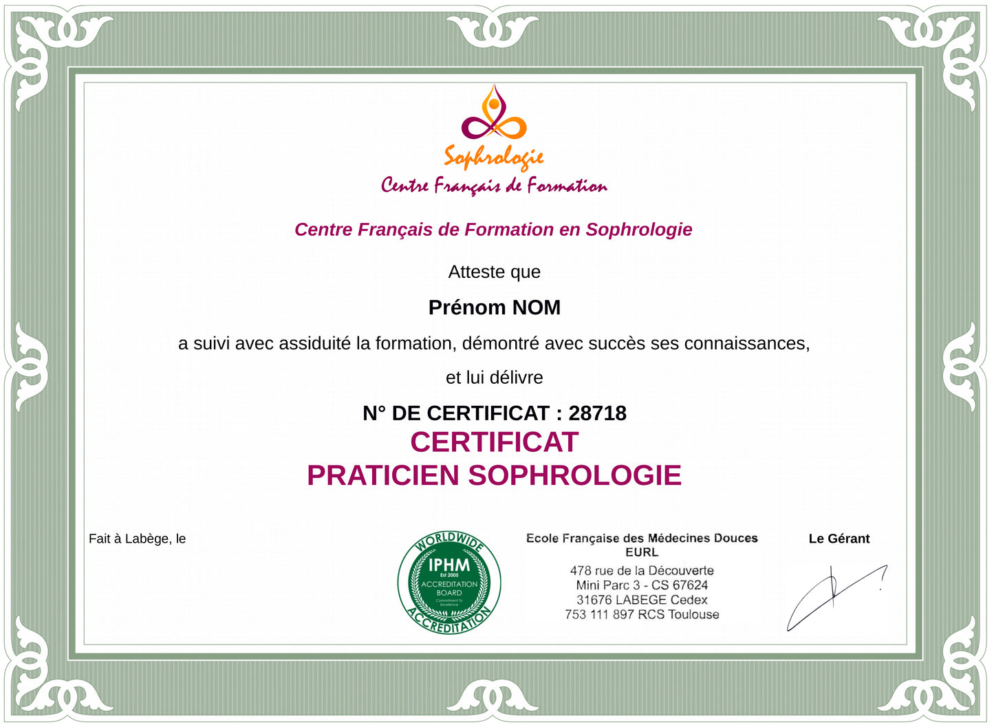 Praticien Sophrologie